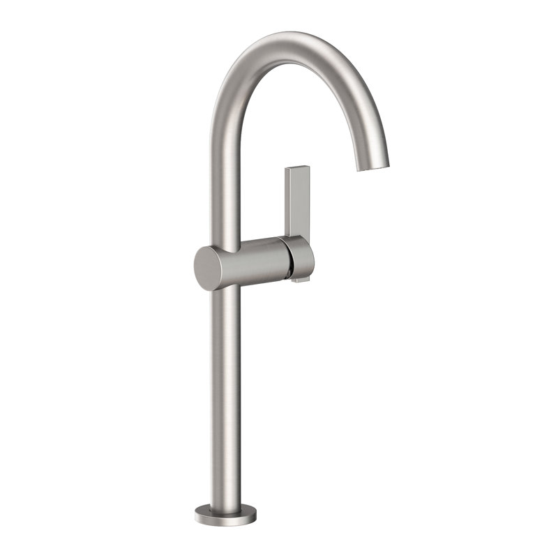 Priya Single Hole Vessel Faucet, Stainless Steel (PVD)