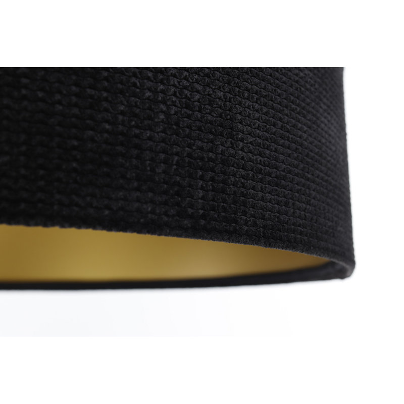 Roncy 1 - Light Drum Pendant, Black/Gold, 102cm H x 40cm W x 40cm D
