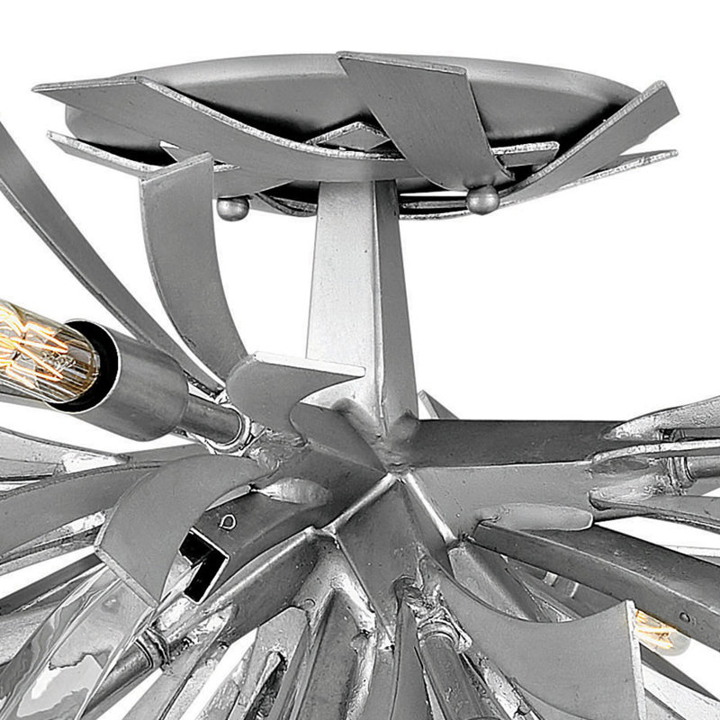 Vida 24" Nine-Light Modern Semi-Flush Mount Ceiling Light w/ Crystal Accents