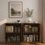 Buffet moderne cannelé avec tablettes réglables et poignées en métal-856280708