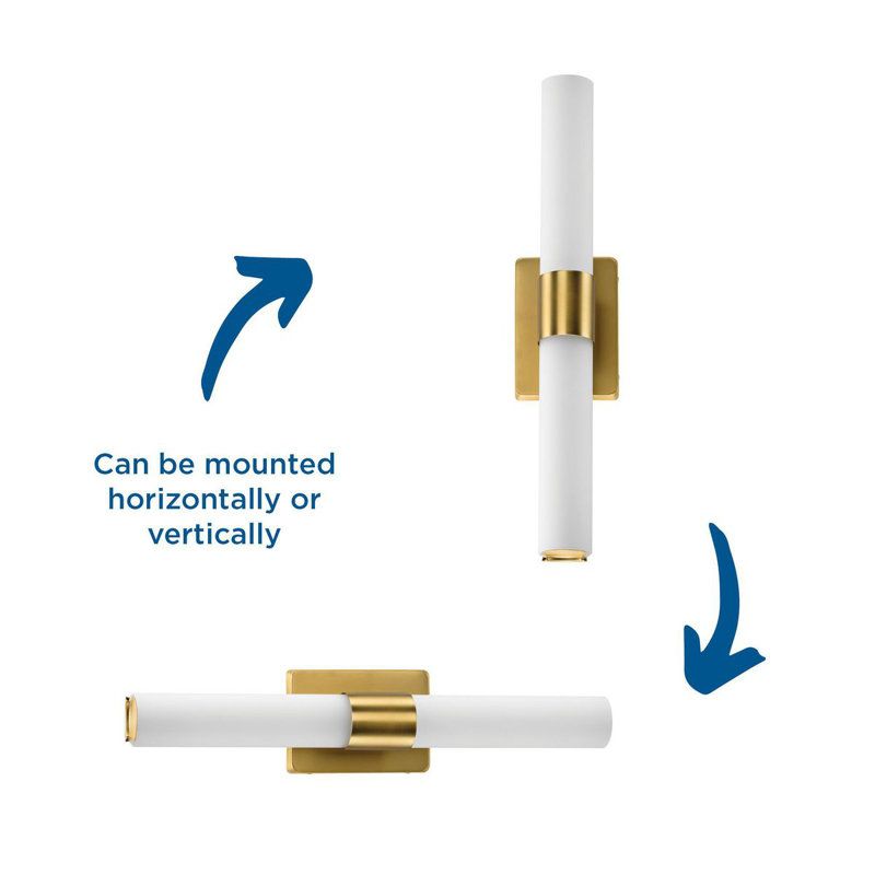 Afsaar Dimmable LED Vanity Light, Satin Brass