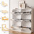  White Three-Tier Flip-Top Mirror Shoe Cabinet With 6 Drawers, Space-Saving Entryway Organizer