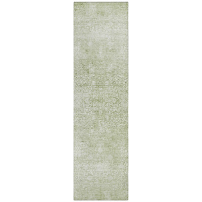 Machine Washable Indoor/Outdoor Xhevrie Sage Rug