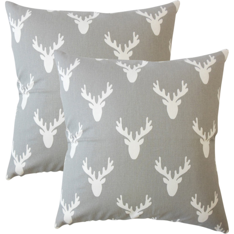 Graphic Cotton Throw Pillow, Storm