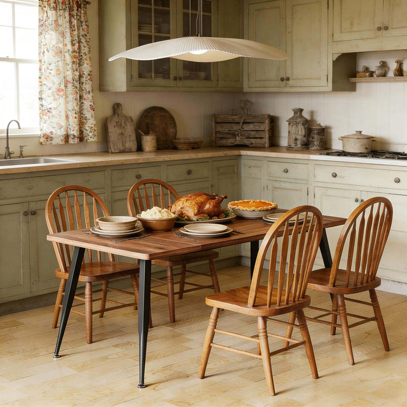 Modern Industrial Rectangular Dining Table (71" W)