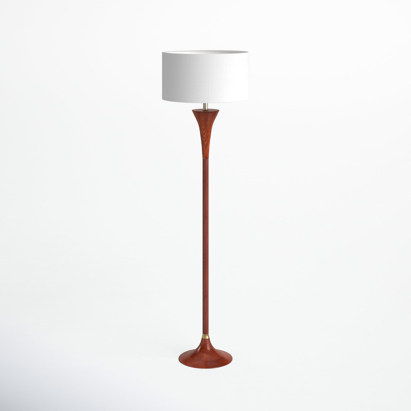 Remmy 60'' Solid Wood Floor Lamp, Walnut/Antique Brass