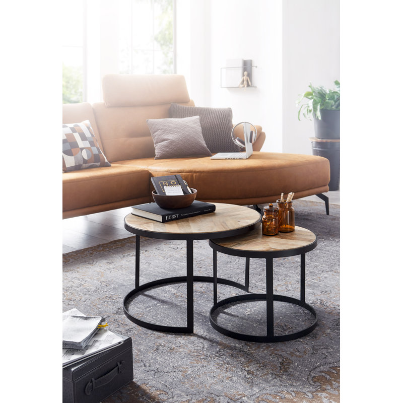 Acklin 2 Piece Coffee Table Set, Brown