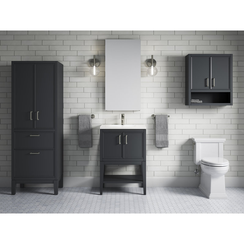 Winnow 28-In X 24-In Wall Cabinet, Slate Gray