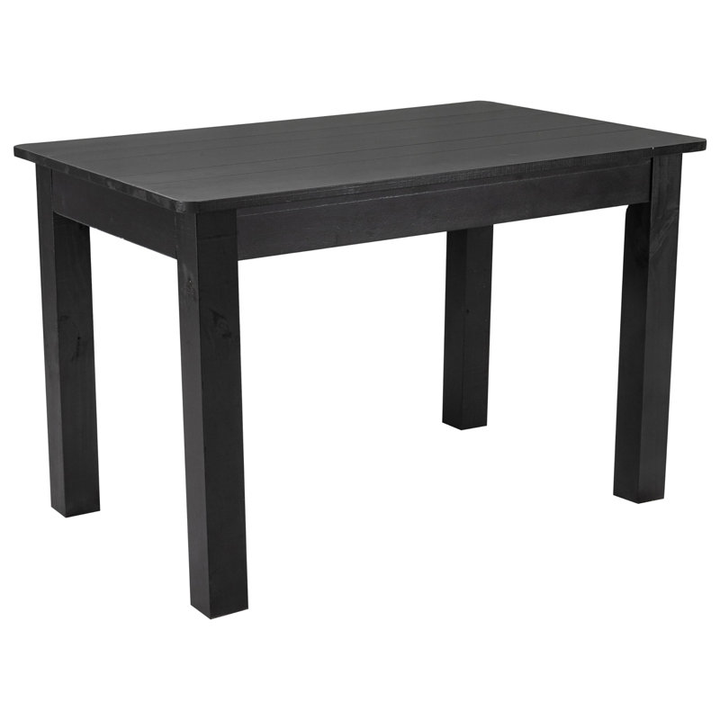 Table de salle à manger 46 po x 30 po Rustic Farmhouse, H 30 po x L 46 po x l 30 po, Noir