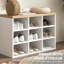 21 portemanteaux et banc à chaussures, 9 paires de rangement pour vestibule moderne, couloir, décoration de chambre à coucher, couleur blanche, conception d'espace, présentoir, assemblage requis