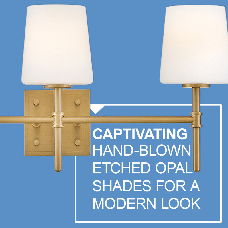 Saunders 3 - Light Bath Sconce, Lacquered Brass