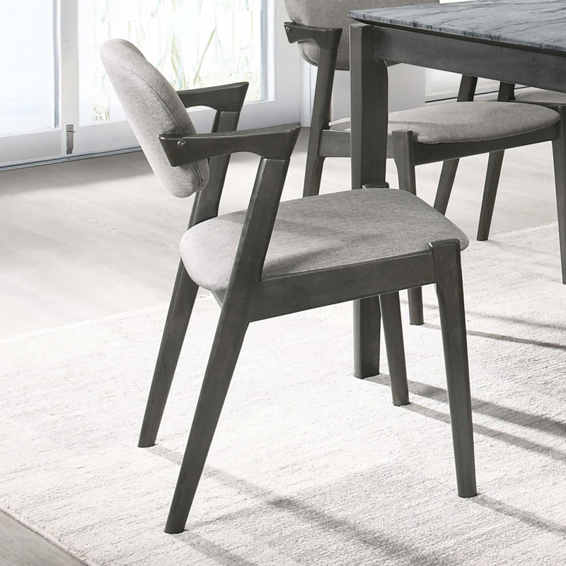 Chaise de salle à manger brune et grise (ensemble de 2)