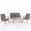 Ensemble de conversation pour patio (causeuse + 2 chaises + table), structure en bois d'acacia, durabilité toutes saisons