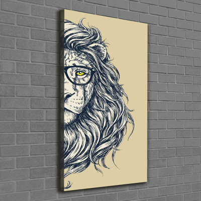 Hipster Lion - Wrapped Canvas Print