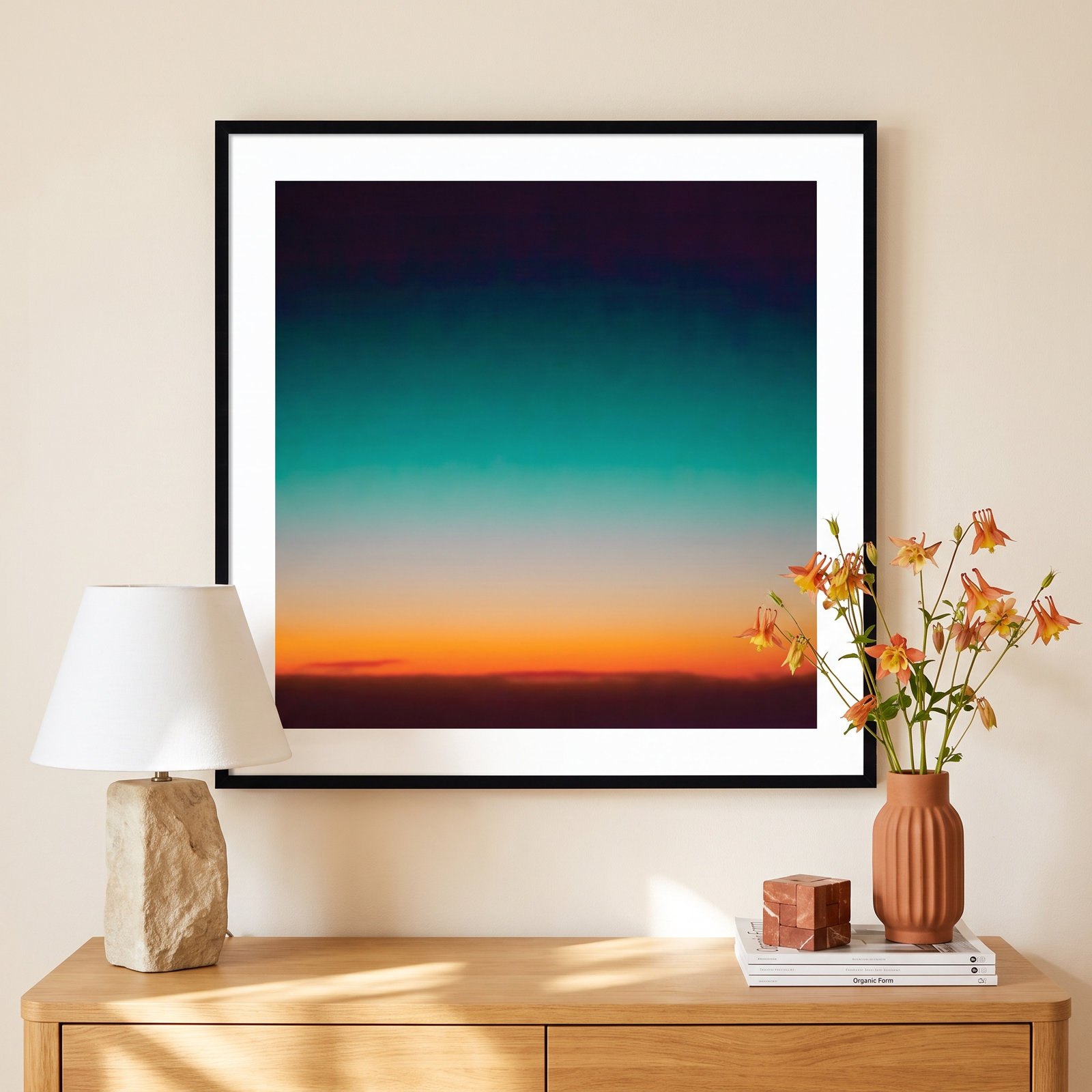 Sunrise Flying by Caroline Mint, 41.25" H x 41.25" W x 0.88" D, Black