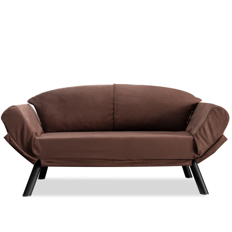 69.7" Upholstered Sleeper Sofa, Brown Microfiber