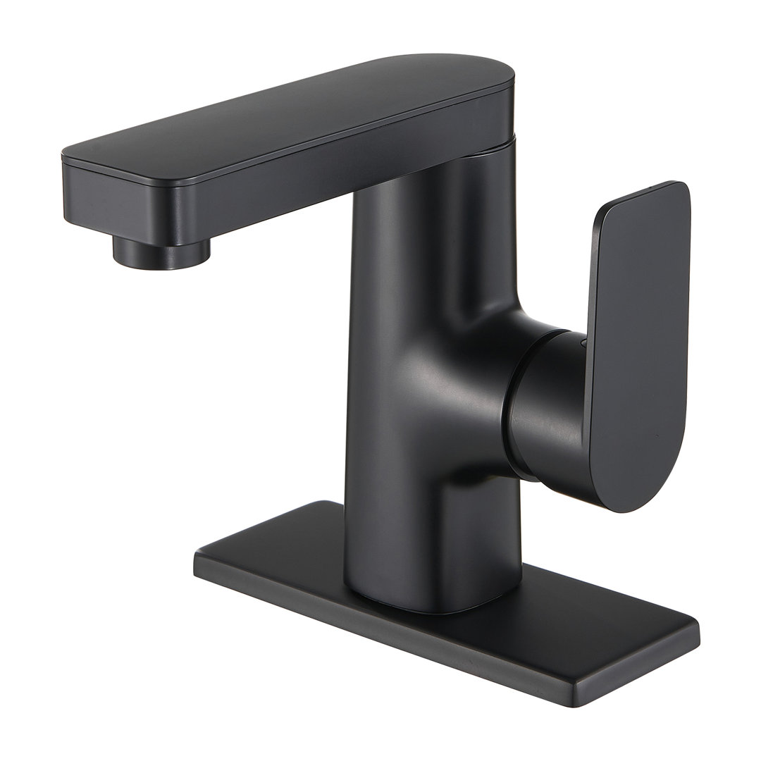 Single Handle Single Hole Bathroom Sink Faucet with Deck Plate Cobbe 
