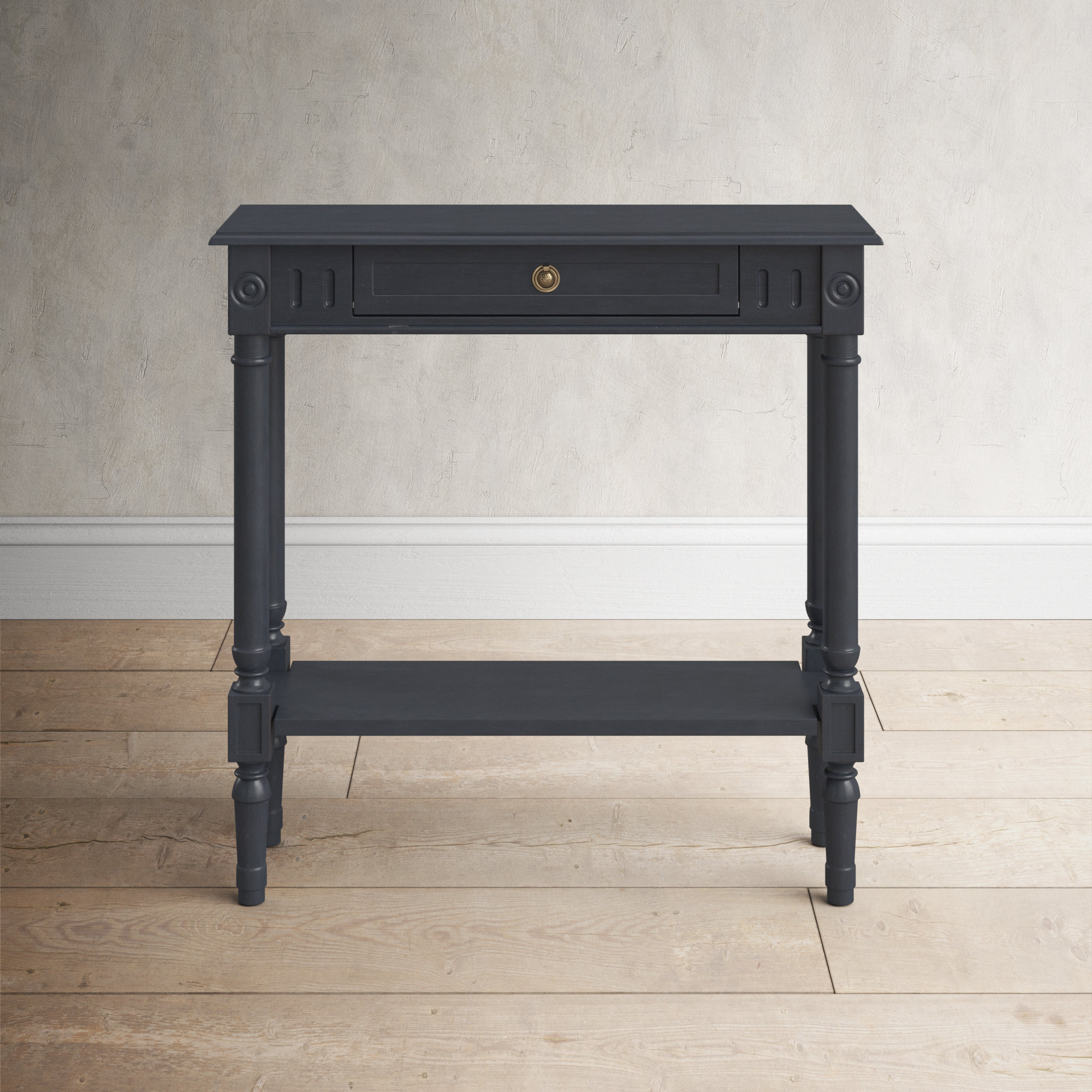 Denim Blue chalkboard kitchen table top with bright white legs