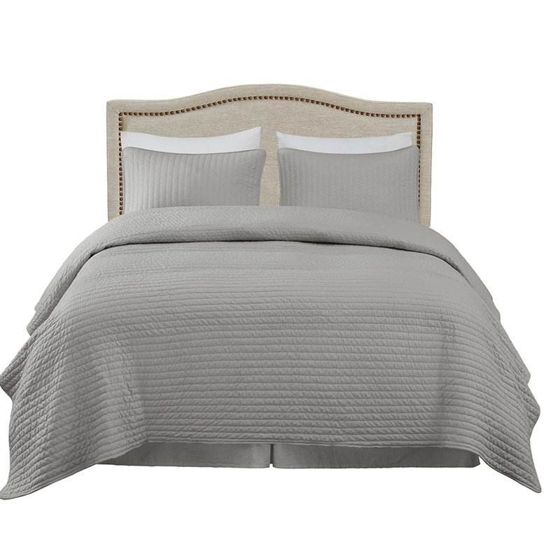 Headboard With Fabric - Copper Nailhead Trimmed, King