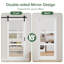 Porte de grange en verre massif et manufacturé avec miroir-100511642-126755993