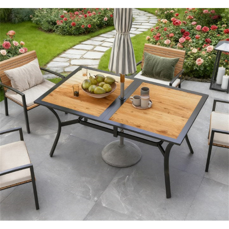 Table de salle à manger rectangulaire en faux bois Stable