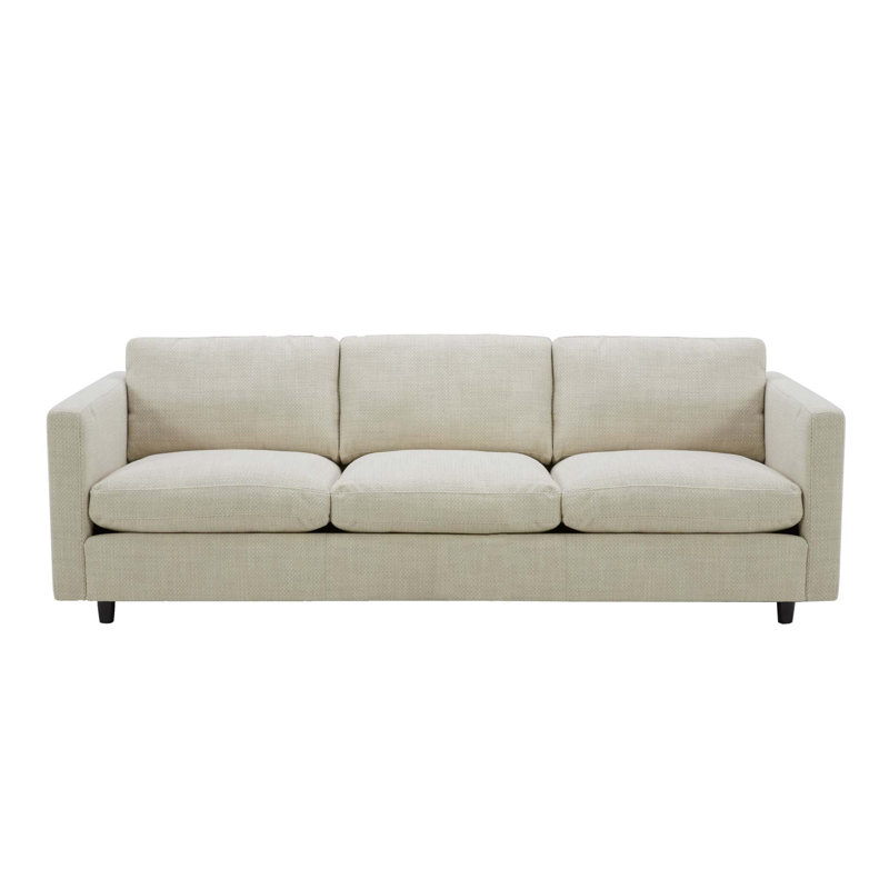 Canapé rembourré 100 po Fleetwood, Tissu Moto Stucco Tweed