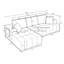 Canapé modulaire en L 108 po en chenille noir de 108 po, canapé à compression 4 places avec méridienne gauche, porte-gobelets et poches latérales, canapé rembourré sans assemblage pour salon-133674693-133674695