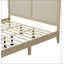 Lit plateforme king size en bois massif avec tête de lit en rotin, durable et élégant pour les chambres modernes et de style bord de mer