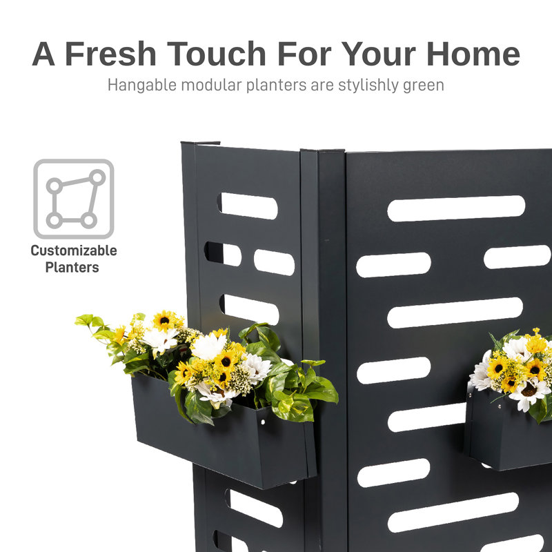 Premium Air Conditioner Screen,  Graphite Color, 35" H x 22" W x 46" D