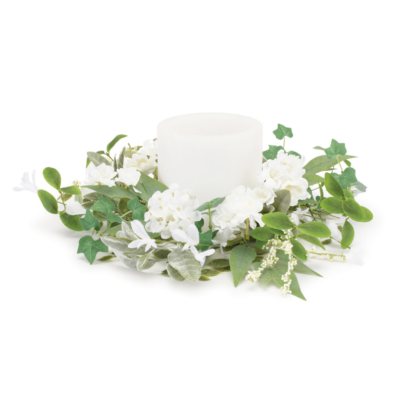 Mixed Floral and Foliage Candle Ring