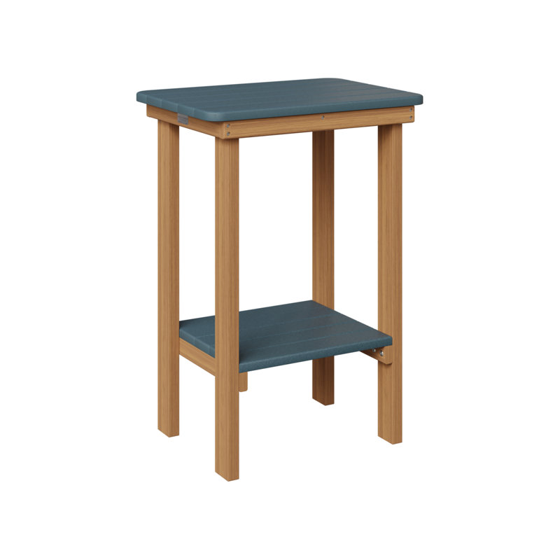 Berlin Gardens Rectangular End Counter Table, Slate, Natural Teak