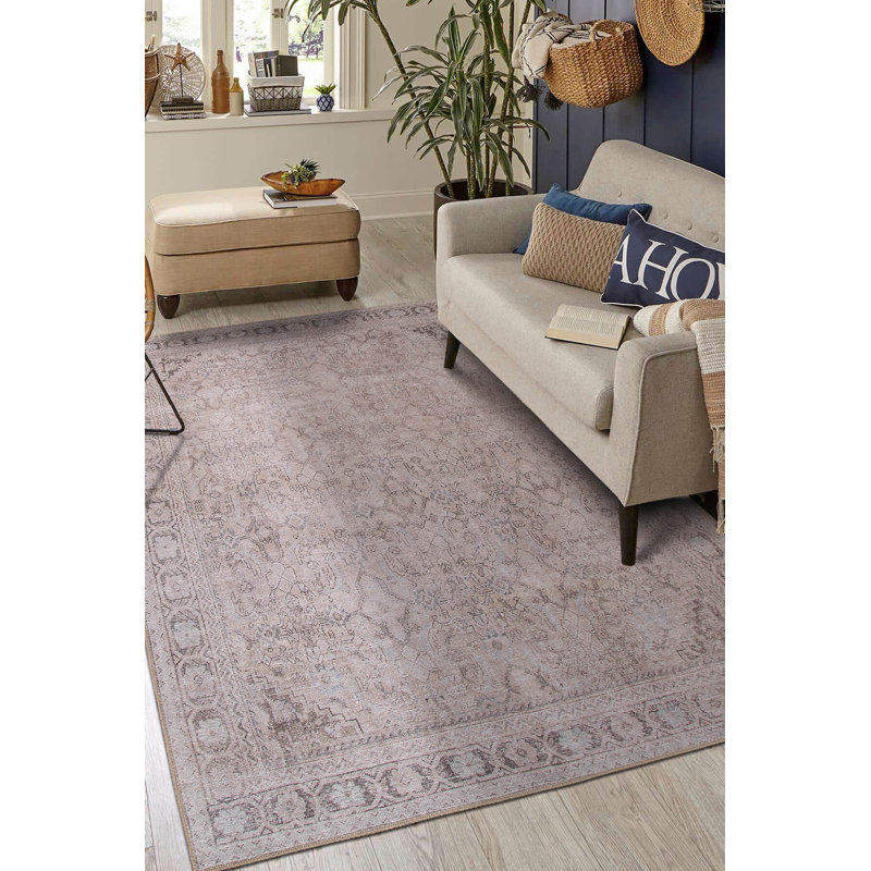 Luxurious Beige Area Rug, 7.5 x 10.8 Feet | 100% Polyester, 1.2 lbs/sq ft | 4 mm Pile Height, Recycled Poly Cotton Underside | Soft, Durable, Non-Machine Washable | Perfect for Living Room, Bedroom & Dining Room Décor