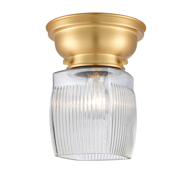 Mireya Glass Flush Mount, No Bulb Included, Satin Gold
