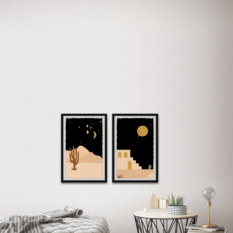 «Alfs Lonely Desert Nights» par Marmont Hill - ensemble de 2 impressions encadrées, H 18 po x l 12 po