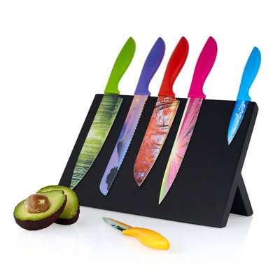 Magnetic Knife Block, Support à couteaux magnétique pour comptoir de cuisine - Présentoir à couteaux autoportant pour couteaux colorés