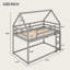 Lit superposé simple au-dessus de simple avec échelle, structure en pin massif, conception de maison de jeu pour enfants, mobilier de chambre peu encombrant-155979062