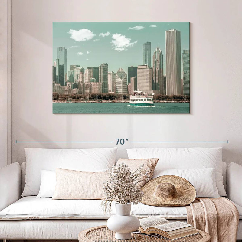 Style rétro Sirci Chicago Skyline, H 30 po x l 45 po