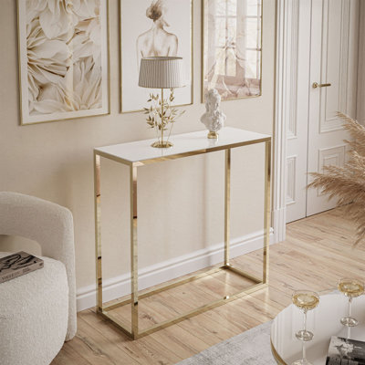 Nanuet Glass Top Console Table