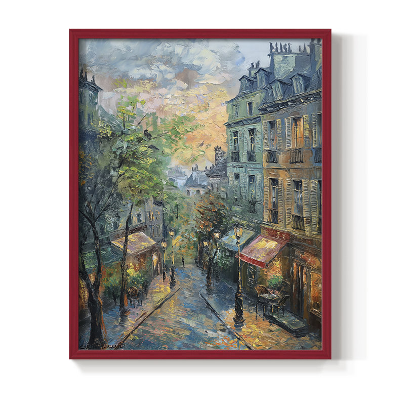 LANDSCAPES Series CDIX, reproduction encadrée - bois massif, H 21 po x l 17 po, Rouge