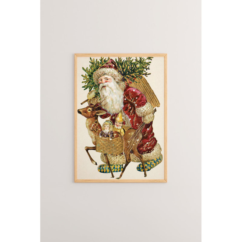 «Festive Christmas», peinture encadrée décorative de 13,0 po x 19,0 po | Cadre 100% bois massif (épaisseur: 0,8 pouce), œuvre d'art 100% MDF | Impression numérique pour des couleurs vives, décoration murale parfaite pour la maison et le bureau