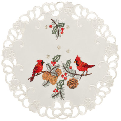 Red Cardinal Doily (16" Rd)