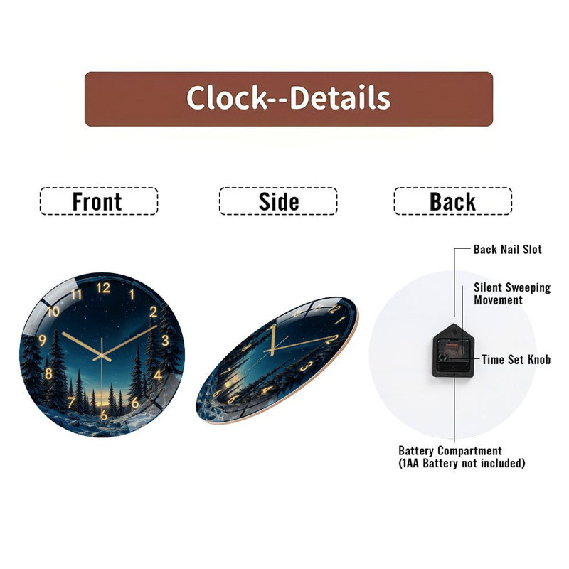 Horloge murale Winter Forest Sunrise