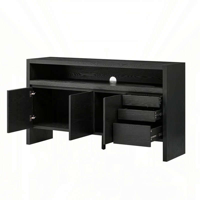 Modern Large Storage Cabinet, Black