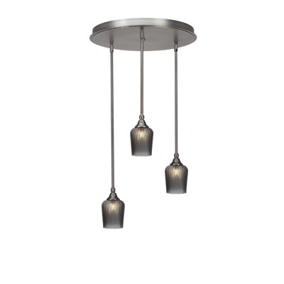Verre texturé suspendu 3 lumières Empire
