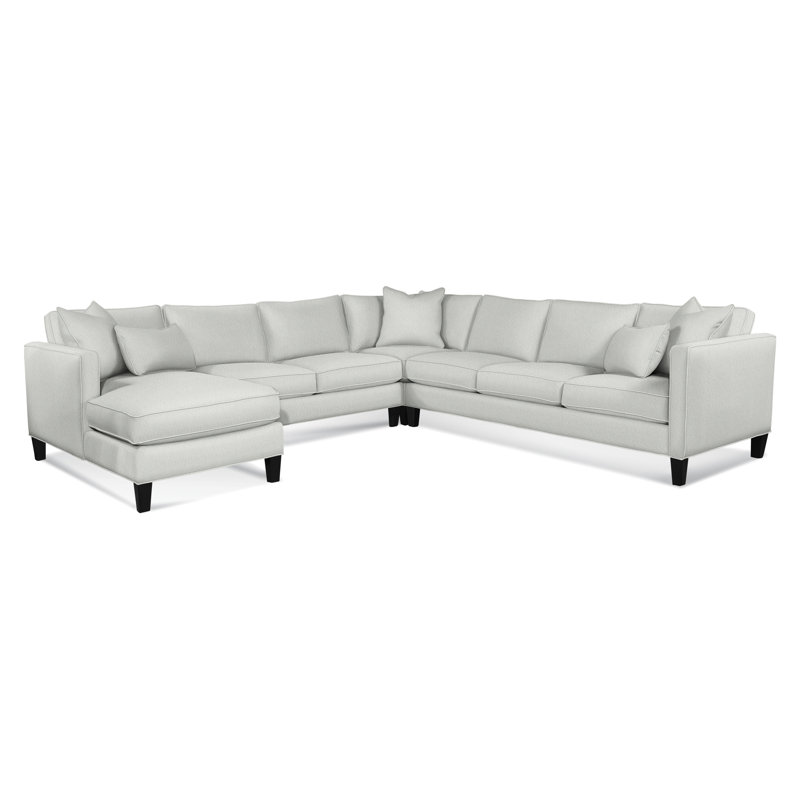 Canapé modulaire de coin de 122 po Lenox, Noir, noir, noir, noir, Orienté à gauche (vu de face)