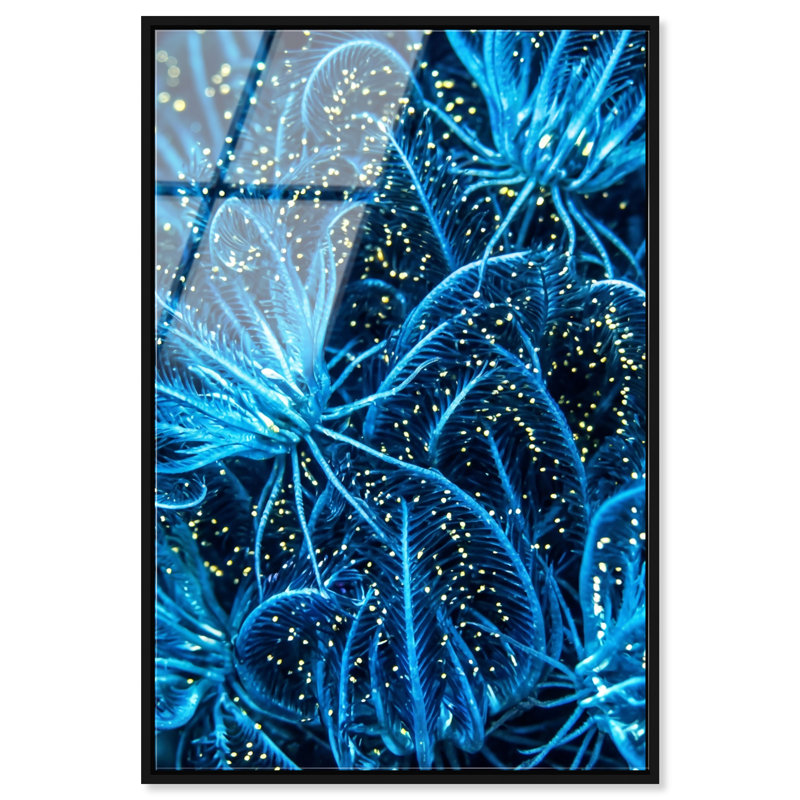 Neon Garden Print by Oliver Gal, 16"H x 11"W, Black Floater Frame