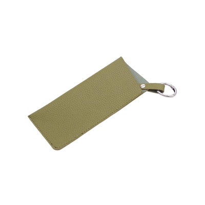 Artificial leather storage b ag Portable Artificial Leather Glasses Pouch With Key Ring Soft Sunglasses Case For Men And Women