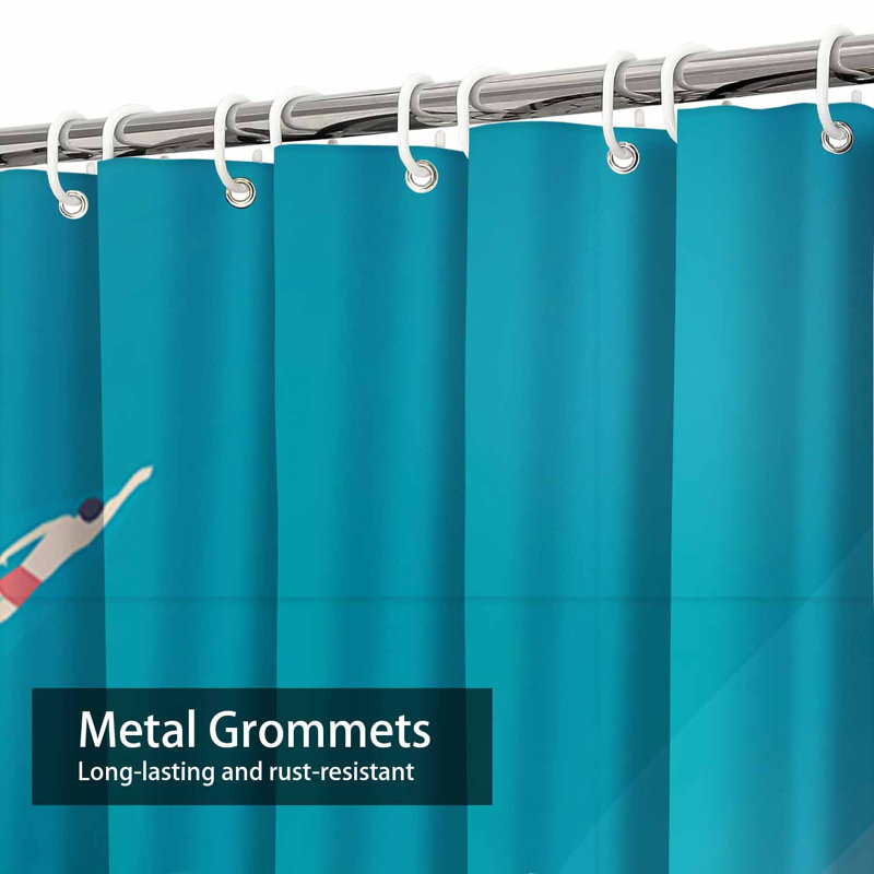 Rideau de douche imperméable avec 12 crochets, L 72 po x l 78 po