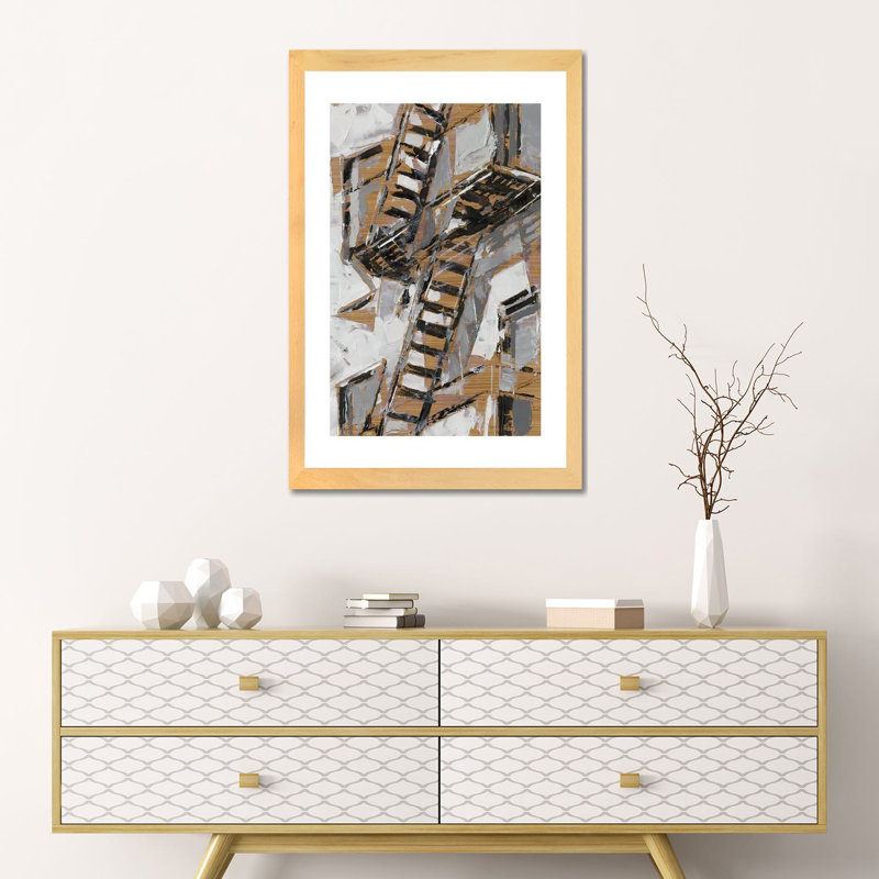 «Escape II» par Ethan Harper - reproduction d'art, H 24 po x l 16 po x P 1 po, Toile avec cadre en bois beige, Blanc
