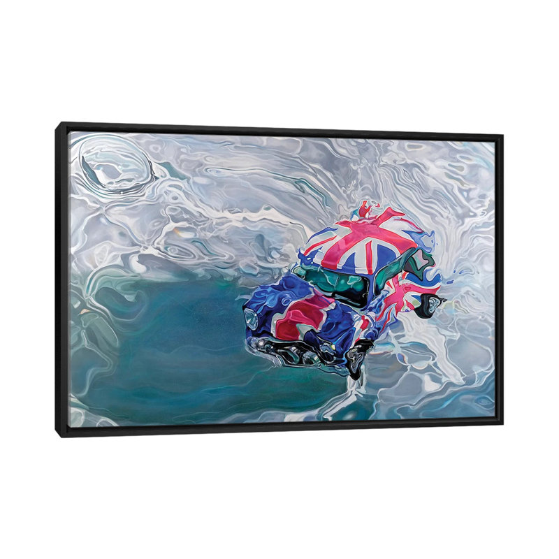 « Mini » par Marcello Petisci-impression, H 26 po x l 40 po x 1,5 po, Pas de tapis, Toile avec cadre noir